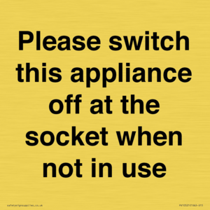 Please switch this appliance off at the socket when not in use